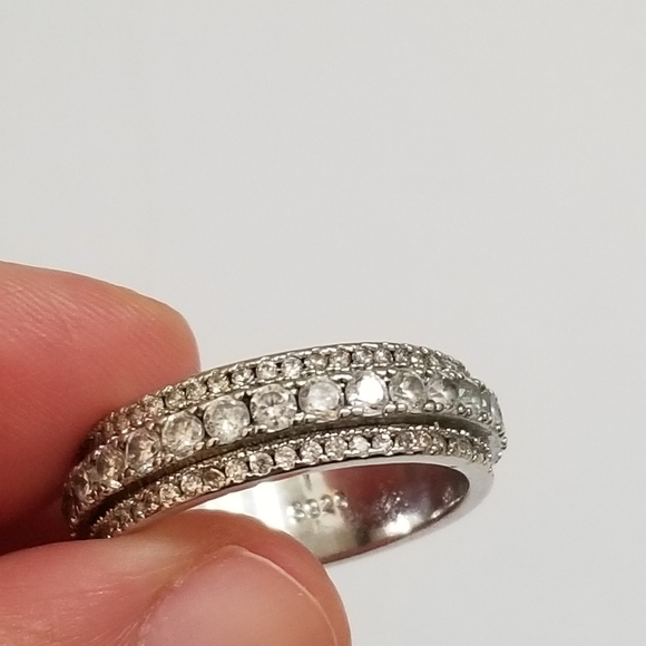 Gorgeous Double Layer Design Eternity Band - Picture 8 of 10